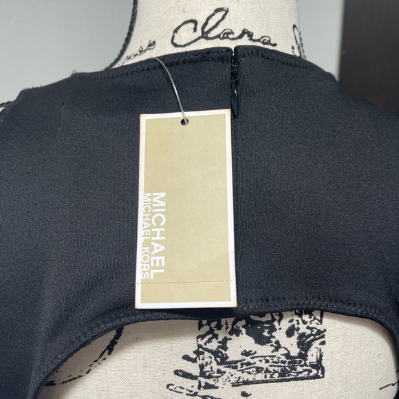 NWT Michael Kors neon pink color block dress with belt size 4 - Picture 10 of 10